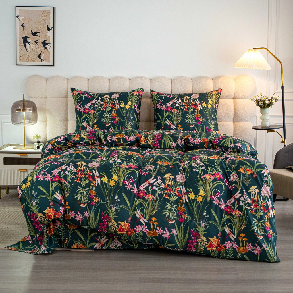 Obliečky z mikrovlákna MYSTIC GARDEN tmavo zelené Rozmer obliečky: 70 x 90 cm | 140 x 200 cm