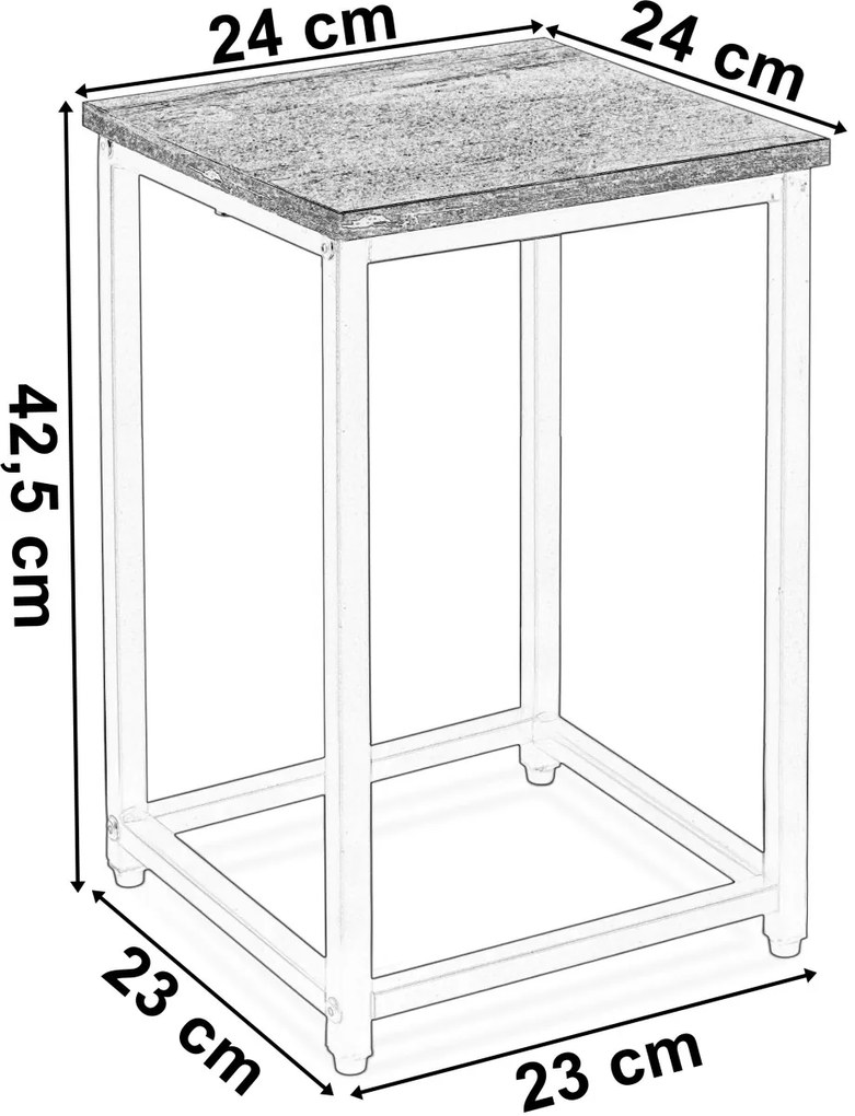 Kvetinový stojan Loft Arben 40 cm čierny/dub Craft