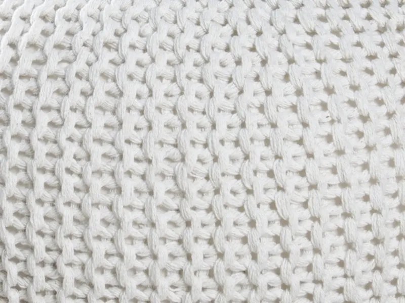 Leeds pletená taburetka biela 50 cm
