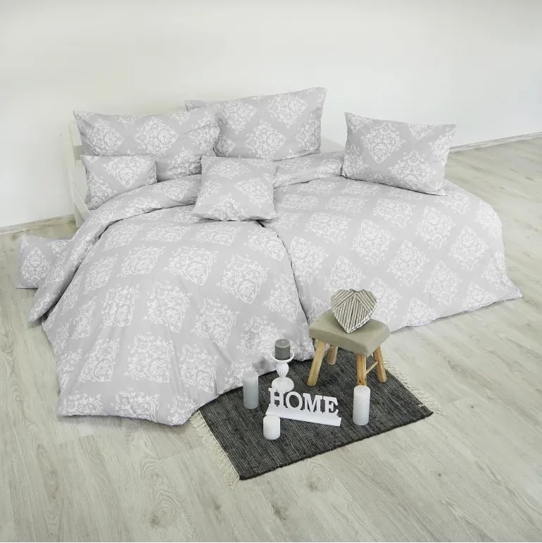 Obliečky bavlnené Atény sivé 140x200 + 70x90 EMI