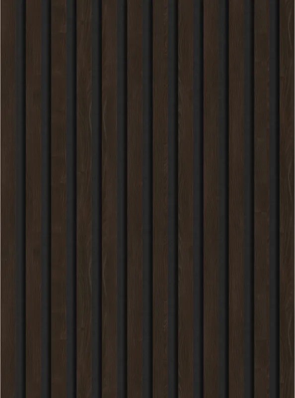 Mexen Lam-F, akustické stenové lamely 275 × 30 cm, plstený podklad 8 mm, technická dyha, eben hnedý, S105-275307-3015-022