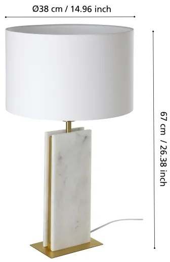 Eglo 390409 - Stolná lampa BELESAR 1xE27/40W/230V biela