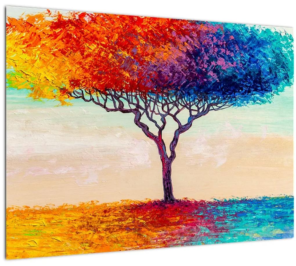 Sklenený obraz maľovaného stromu (70x50 cm)
