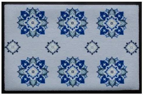 Ozdobná premium rohožka- modrý kvetinový vzor (Vyberte veľkosť: 60*40 cm)