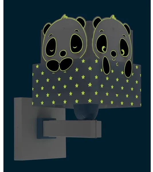 Dalber 63169T - Detské nástenné svietidlo PANDA 1xE27/60W/230V modrá