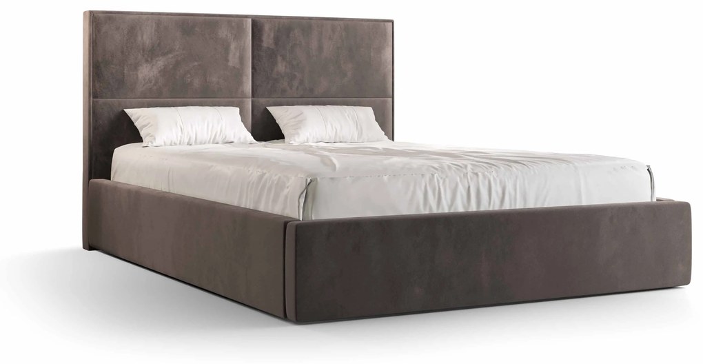 Manželská posteľ 140 cm Alfonso (hnedá) (s roštom a úložným priestorom). Vlastná spoľahlivá doprava až k Vám domov. 1046796