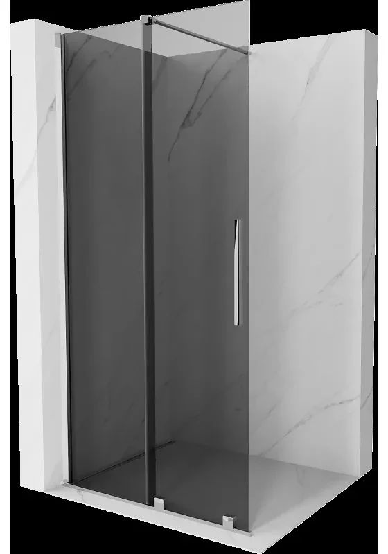 Mexen Velar sprchová stena rozťahovacia Walk-in 90 x 200 cm, grafit 8 mm, chróm - 871-090-000-43-01
