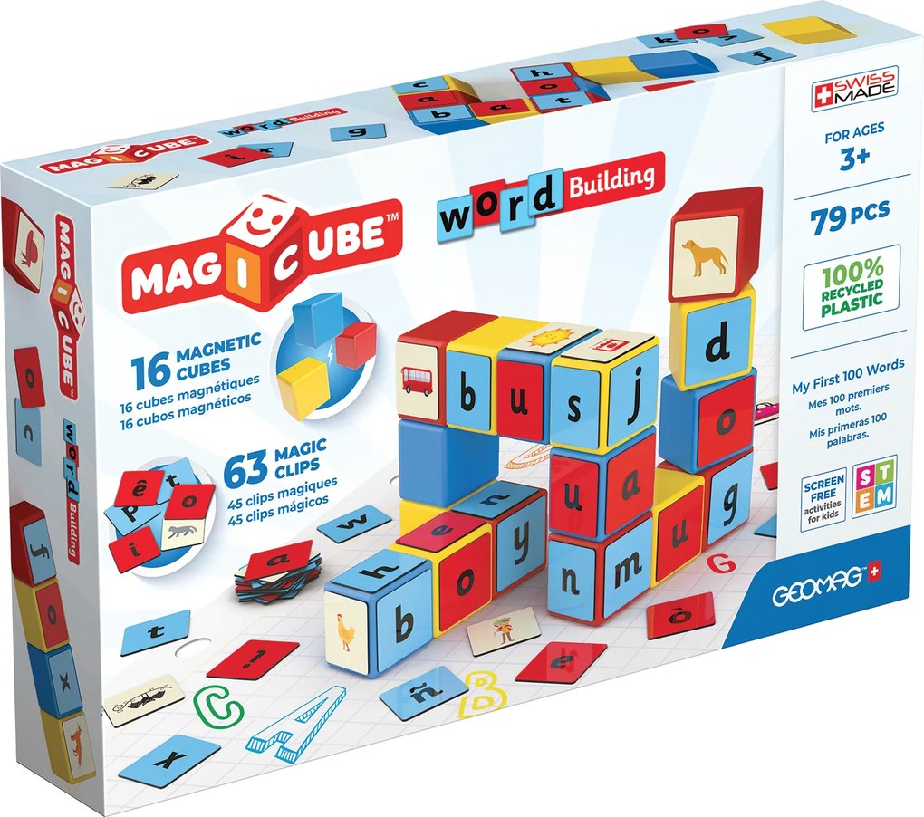 GEOMAG Magnetické kocky Magicube Word 79 kociek