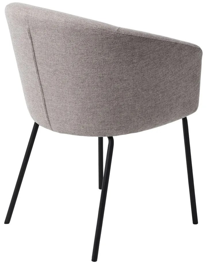 Svetlosivé čalúnené jedálenské kreslo s podrúčkami Easton – Unique Furniture