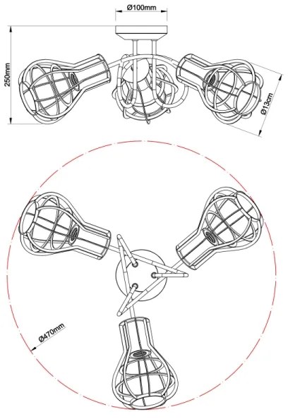 Globo 15388-3D - Bodové svietidlo CLASTRA 3xE27/40W/230V