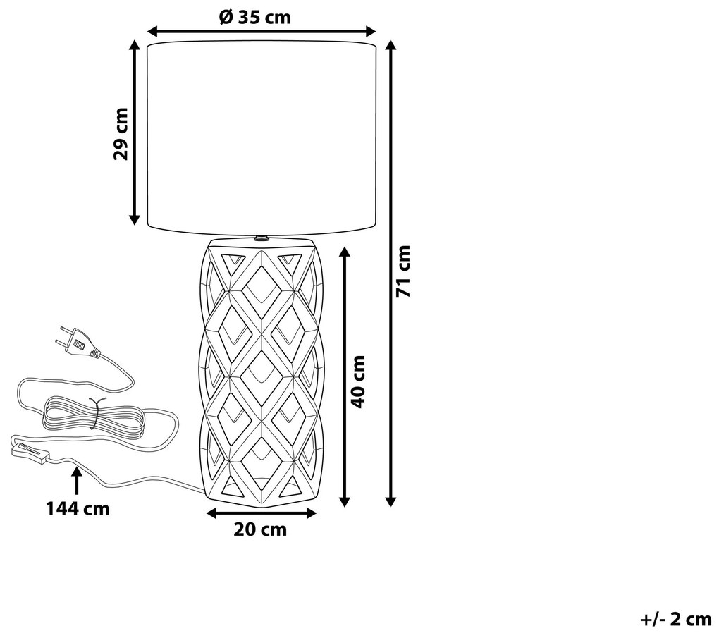 Stolná lampa zlatá 71 cm SELJA Beliani