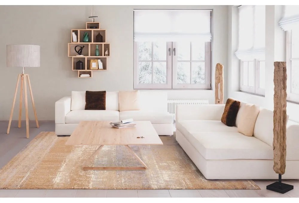 Hnedý vlnený koberec 133x180 cm Layers – Agnella