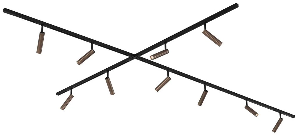 Moderný koľajnicový systém s 10 reflektormi tmavá bronz 1-fázový - Slimline Uzzy