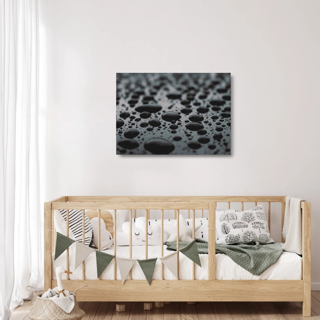 Sklenený obraz kvapiek vody (70x50 cm)