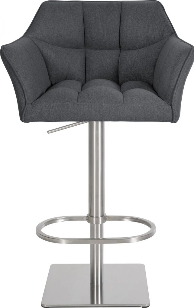 Barová stolička Damaso E - filc, nerez rám - Sivá