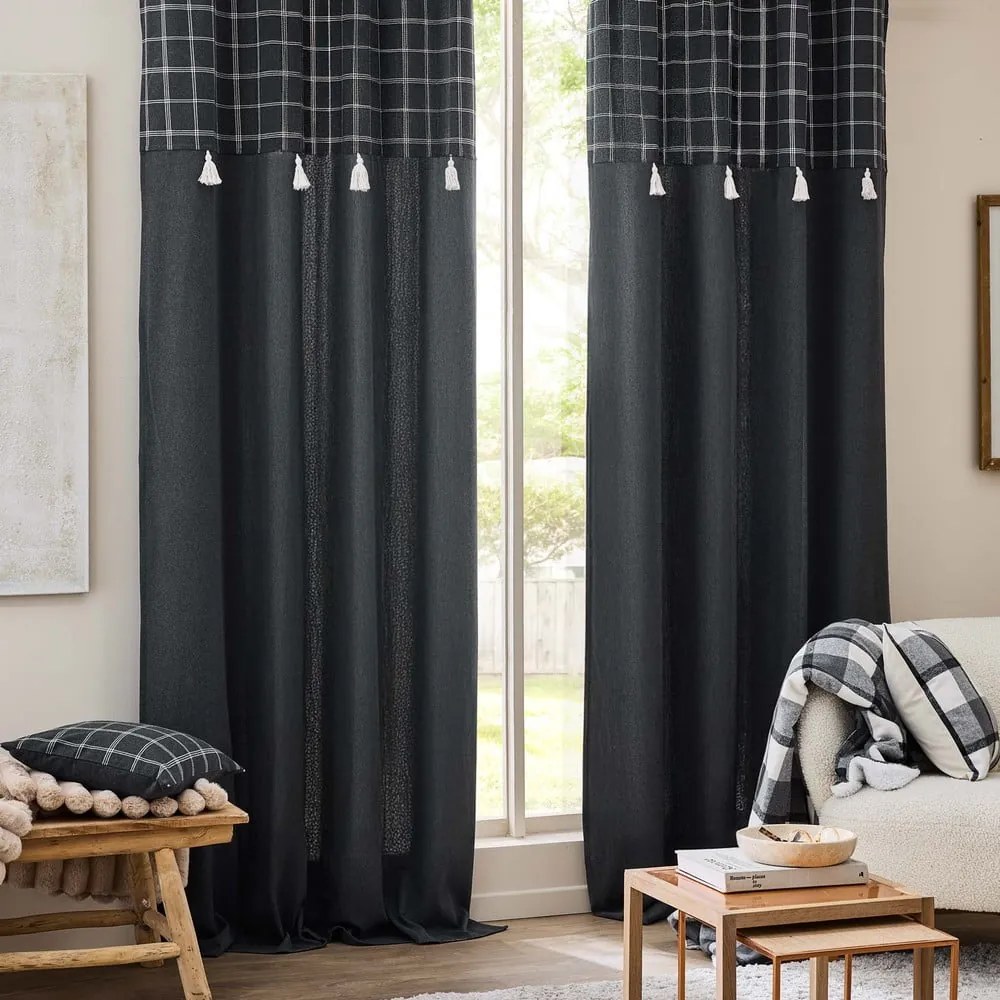 Antracitový záves s prímesou bavlny 140x240 cm Everest – douceur d'intérieur