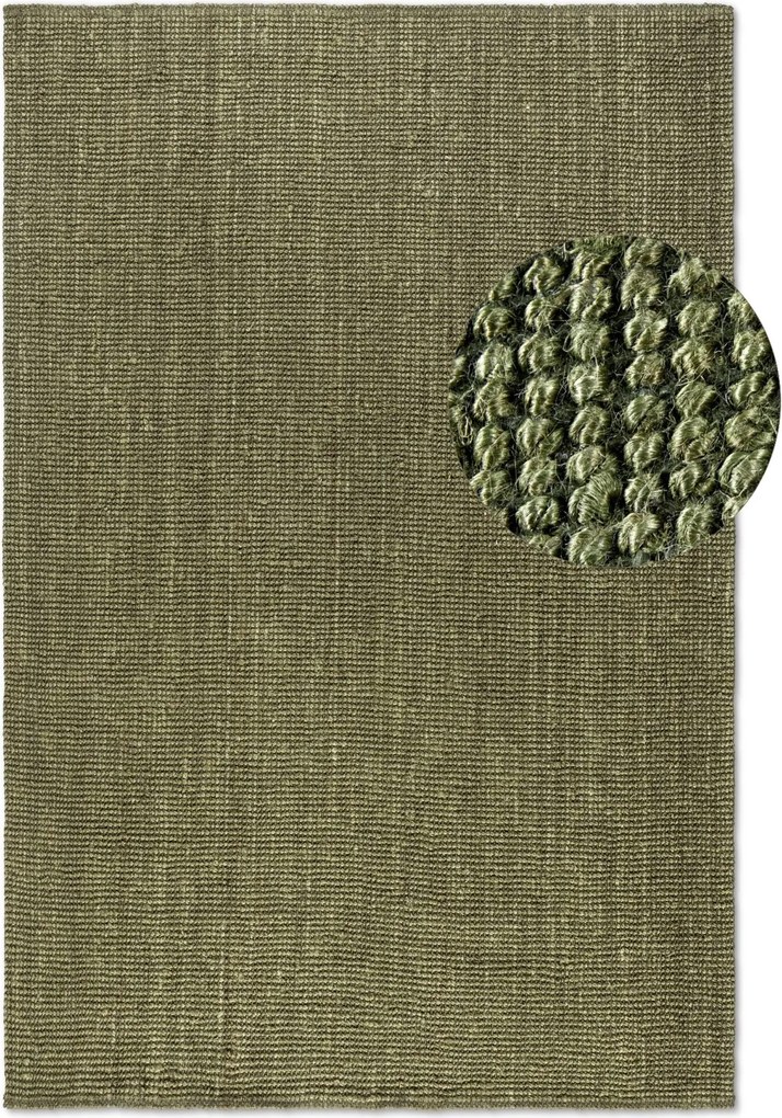 Hanse Home, Kusový koberec Bouclé Jute 105977 Jungle Green, 190x280, zelená, chodba / predsieň
