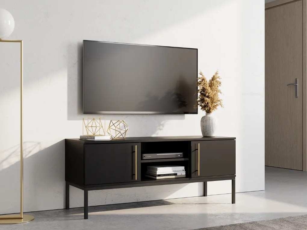TV stolík LANZZI 120x40 cm, čierny