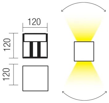 Redo 90298 - LED Vonkajšie nástenné svietidlo VARY 2xLED/10W/230V 3000K IP54 hnedá