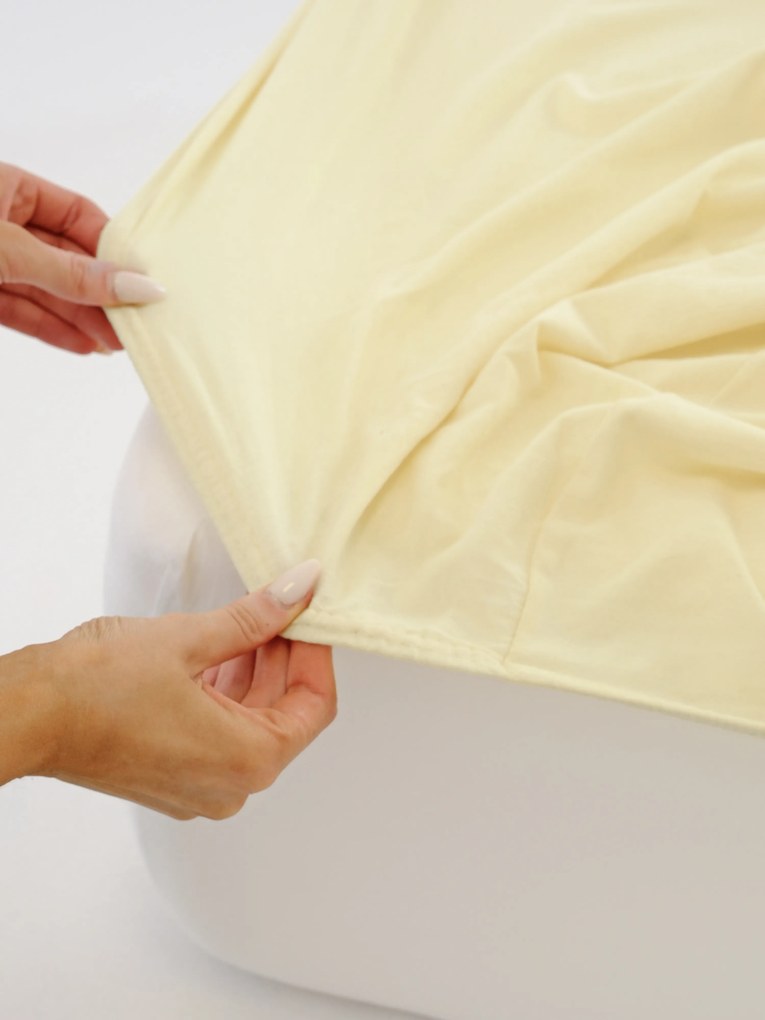 Jersey plachta s elastanom Deluxe 220 × 200 cm – pastelovo žltá