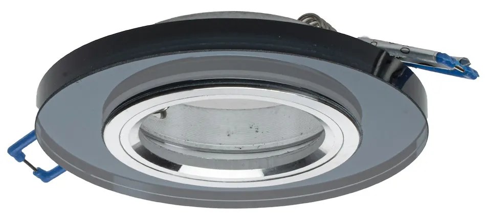 Ecolamp Podhľadové svietidlo Glass Round, 1x sklenené/čierne kovové tienidlo, b