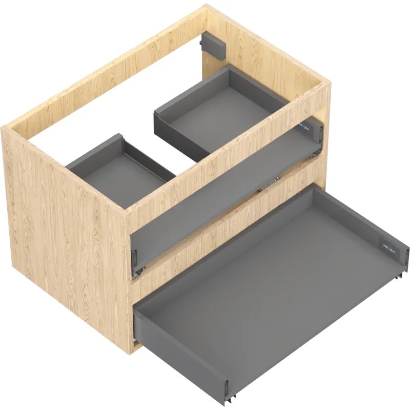 Mexen Box-A, závesná skrinka 70 cm, 2 zásuvky, dub, 91AX0-0700-470-2-81