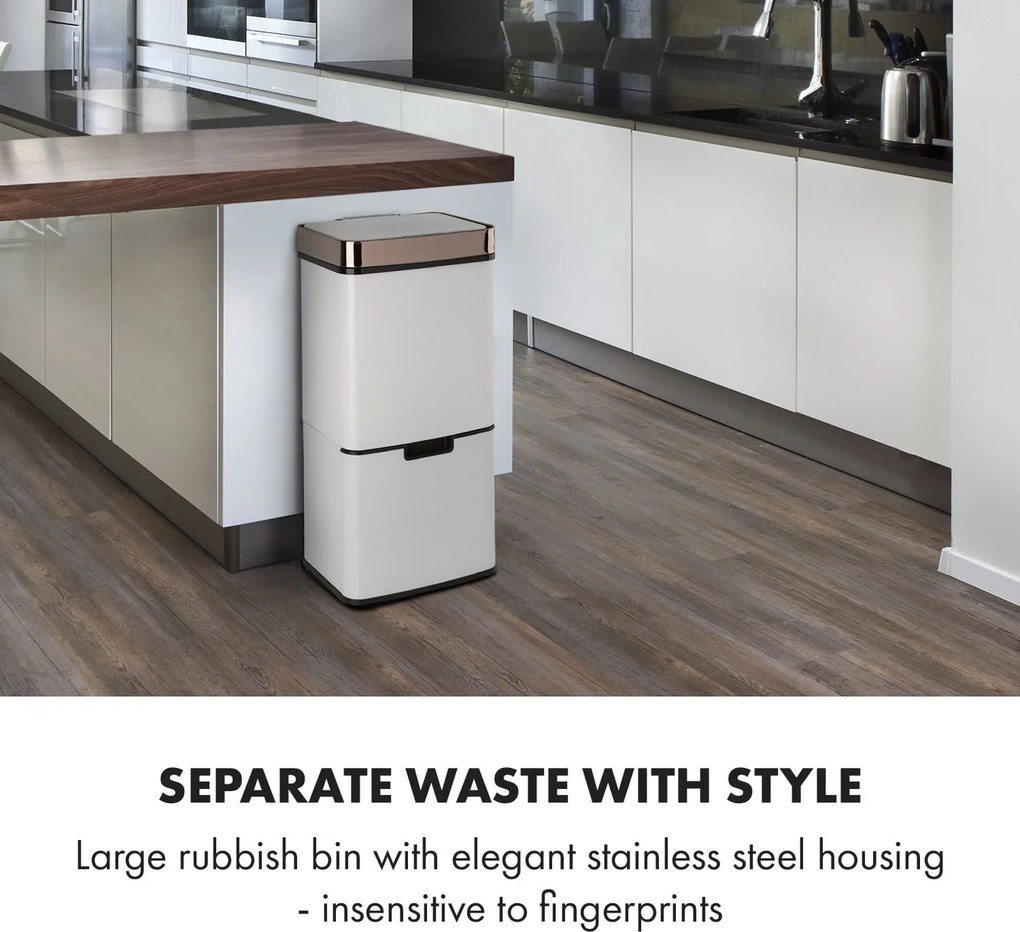 Klarstein Royal Trash Rose Gold, odpadkový kôš so senzorom, 72 l, ušľachtilá oceľ, ružovozlatá