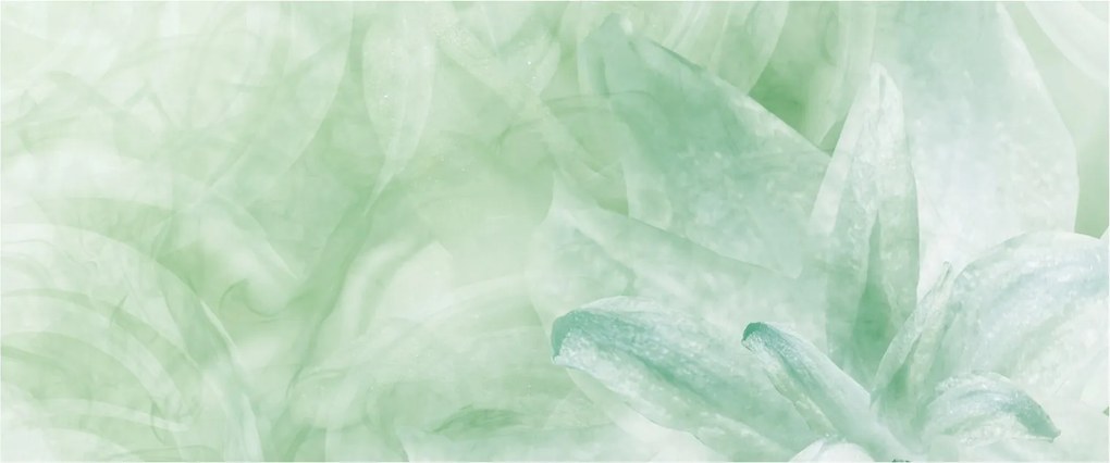 Obraz - Zelený kvet (120x50 cm)