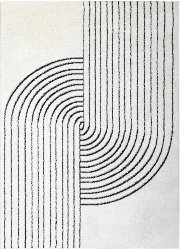Dywany Łuszczów 120x170 cm Kusový koberec Mode 8587 geometric cream/black, béžová, chodba / predsieň