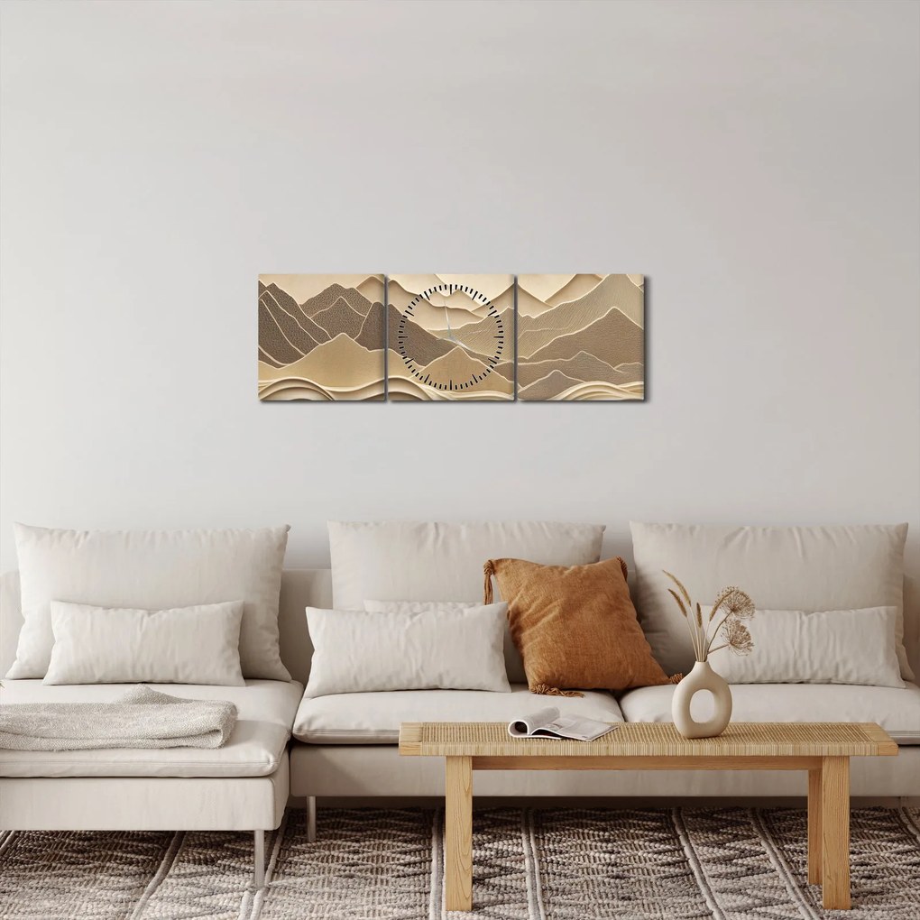 Obraz - 3D línia hôr (s hodinami) (90x30 cm)