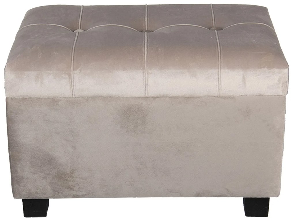 Šedá zamatová podnožka Grey - 50 * 34 * 33 cm