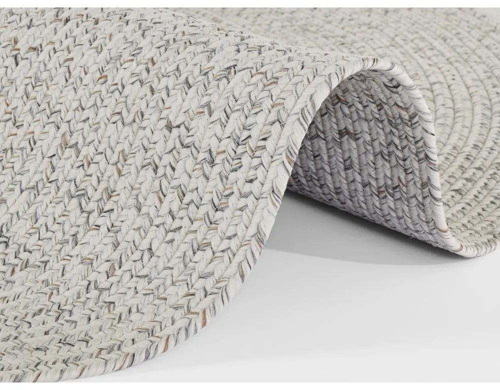 Biely/béžový okrúhly vonkajší koberec ø 200 cm - NORTHRUGS