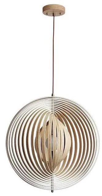 Drevený luster na lane 1xE27/60W/230V pr. 43,5 cm masív/dyha/buk/kaučukovník