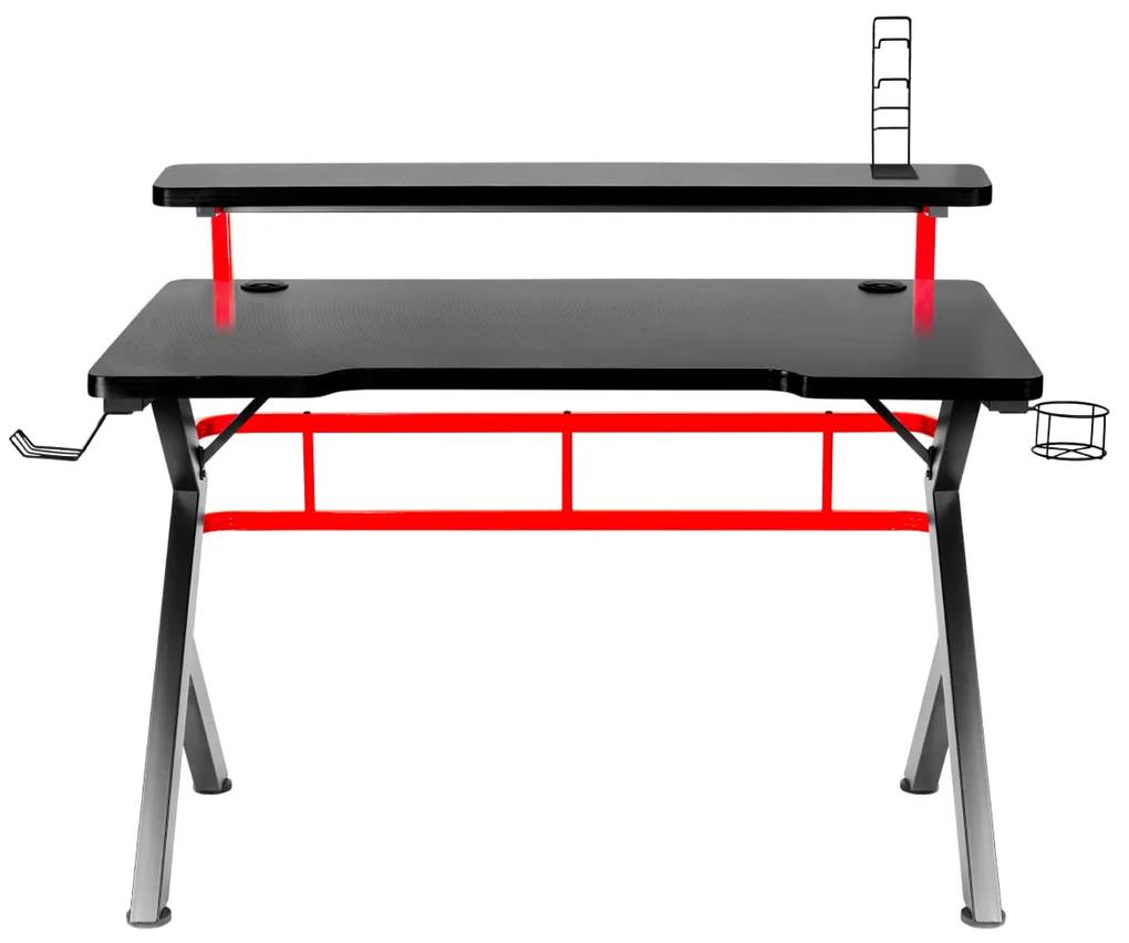 Herný stôl Huzaro s nadstavcom | červeno-čierny