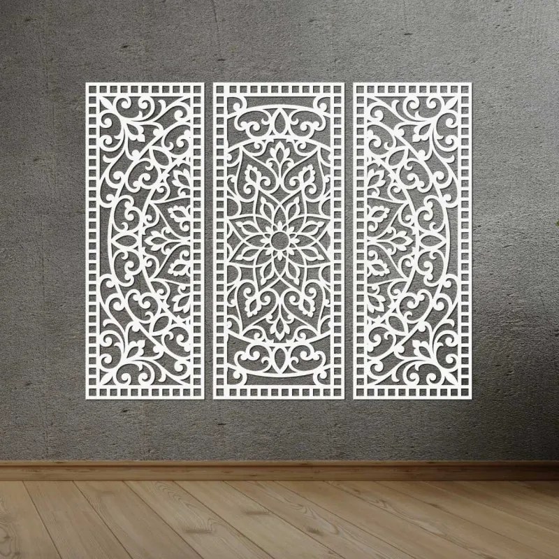 Nástenná dekorácia trojdielny panel mandala  | SENTOP PR0514-A
