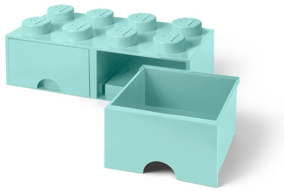 Mentolovozelený úložný box s dvoma zásuvkami LEGO®