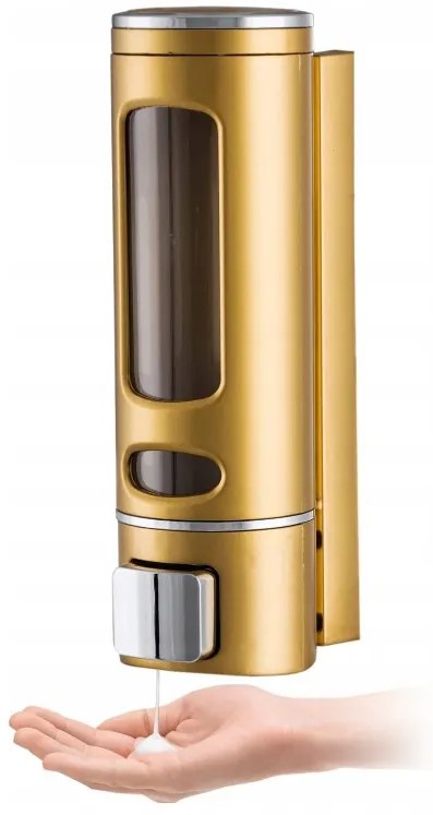 Gamma AH50, nástenný dávkovač mydla 400ml, zlatá lesklá, GMA-DOZS-GD