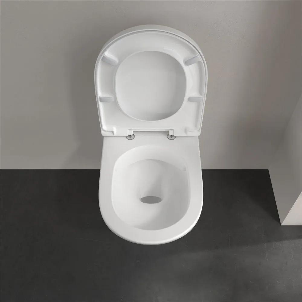 VILLEROY &amp; BOCH O.novo Combi-Pack, závesné WC s DirectFlush + WC sedátko s poklopom, s QuickRelease a Softclosing, biela alpská, s povrchom CeramicPlus, 5660HRR1