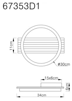 Globo 67353D1 - LED Stropné svietidlo TISHA LED/12W/230V 3000K 30x34 cm