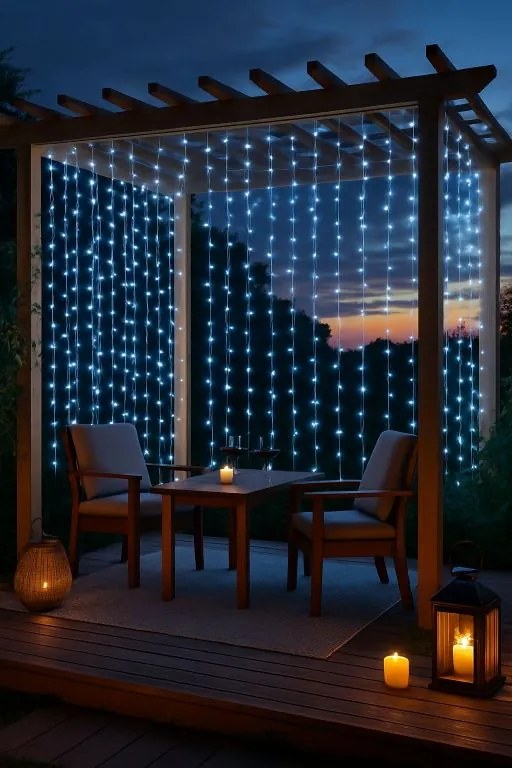 VOLTRONIC® 59571 Vianočné osvetlenie - svetelný záves - 3x3 m studená biela 300 LED