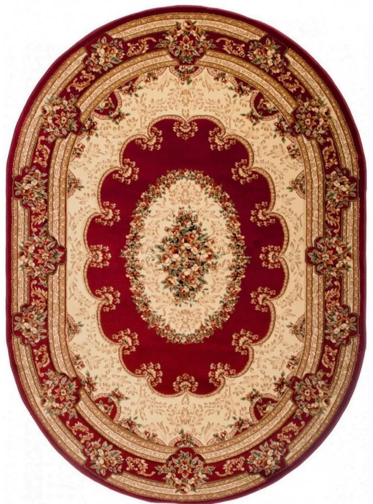 Kusový koberec klasický vzor bordó ovál, Velikosti 250x350cm