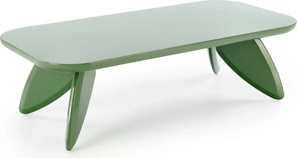 Zelený obdĺžnikový konferenčný stolík Lumis 120 cm