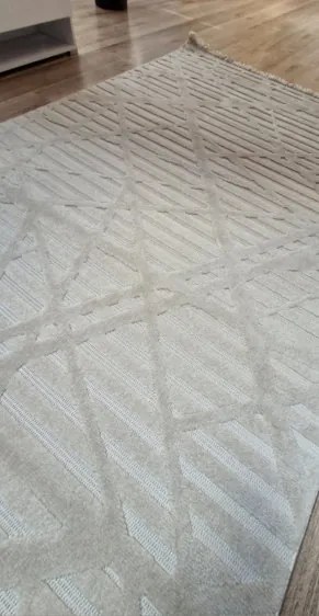 Béžový koberec s boho vzorom TWIST BEIGE 20294A – moderný štýl Rozmer: 120x170 cm