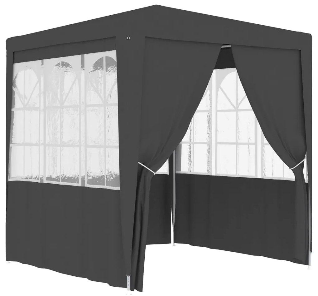 vidaXL Profesionálny párty stan+bočné steny 2x2 m, antracitový 90 g/m²