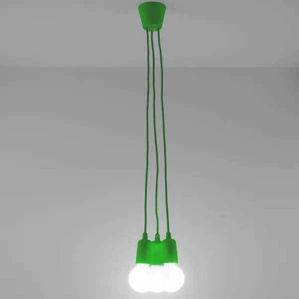 Luster na lanku DIEGO 3xE27/60W/230V zelená