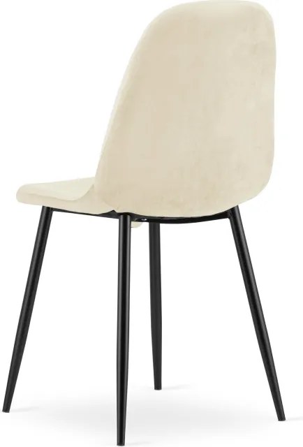 Set dvoch jedálenských stoličiek PADVA zamatové béžové / čierne nohy (2 ks)