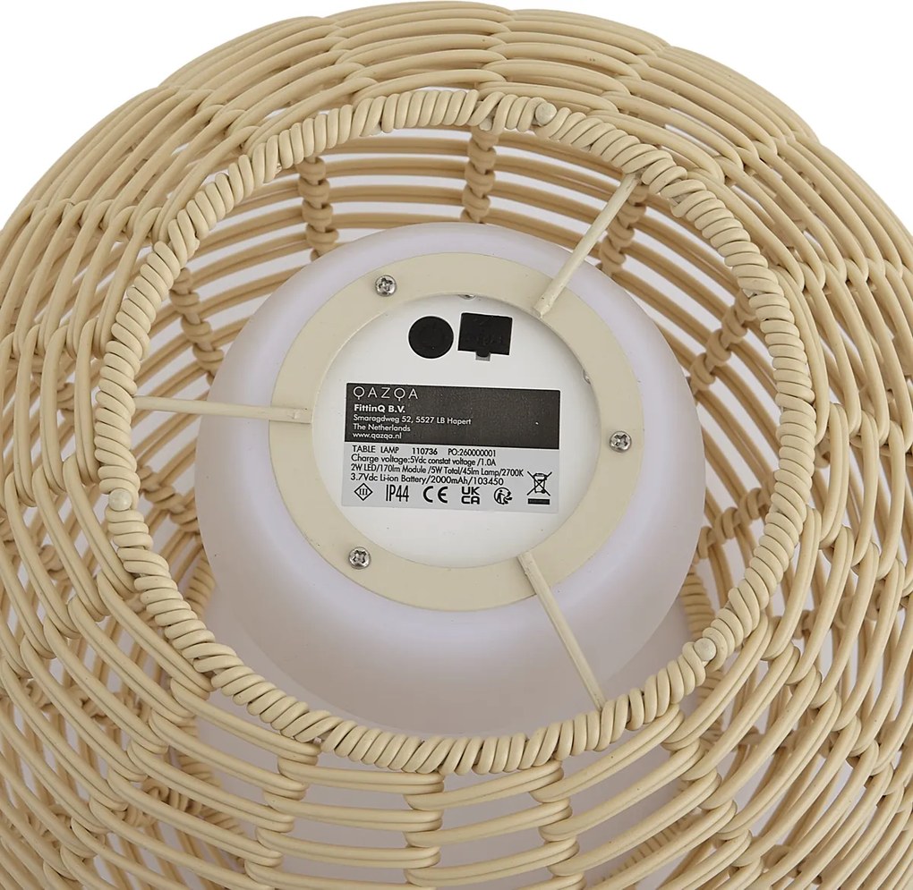 Vonkajšia stolná lampa béžová 30cm vrátane LED nabíjateľná s USB-C IP44 - Oli