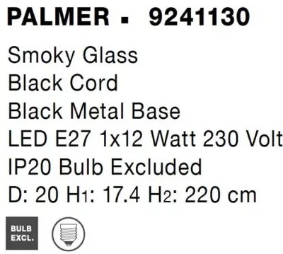 Luster na lanku Palmer B 30 čierne