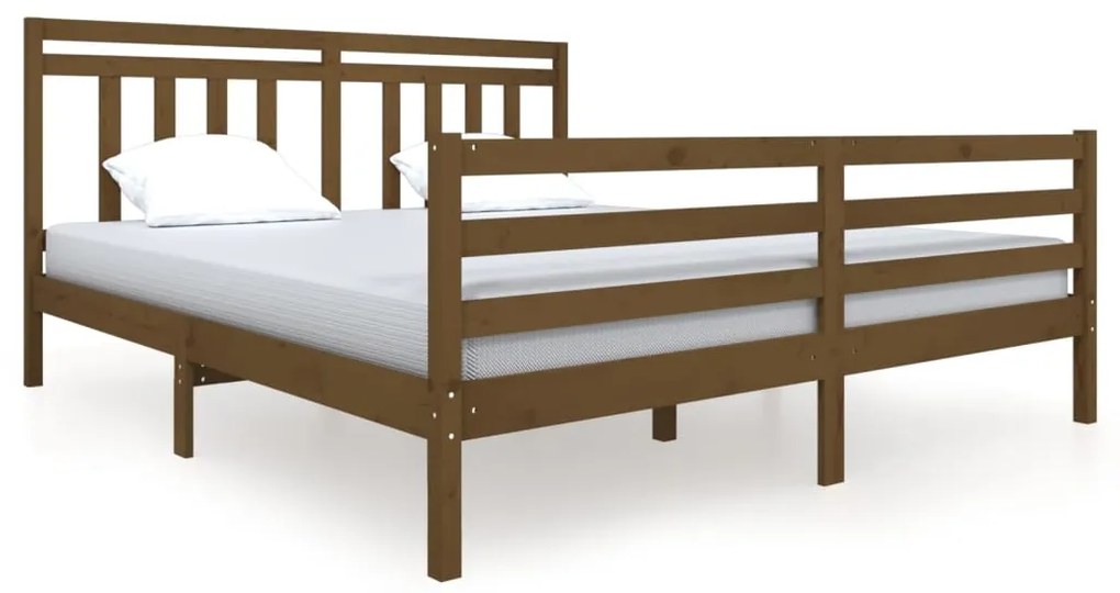 vidaXL Posteľný rám medovohnedý masívne drevo 180x200cm 6FT Super King