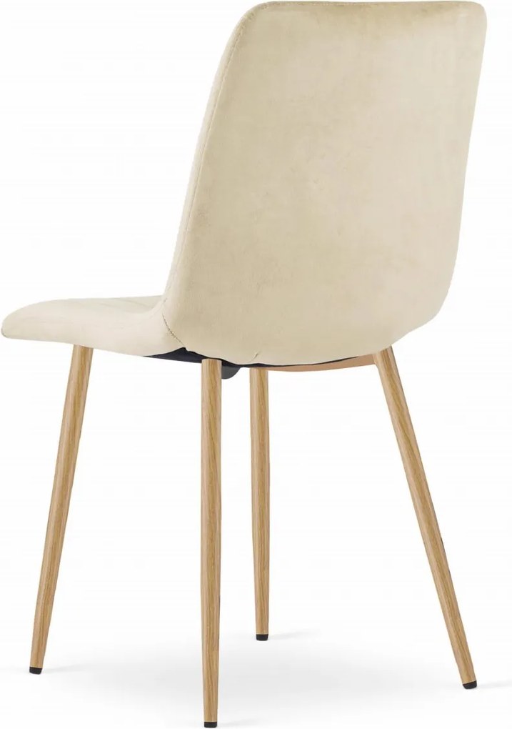 AKCIA Krémová zamatová stolička LAVA II. akosť